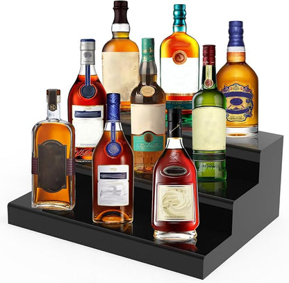 CHONOVO 3 Tier Liquor Bottle Display Shelf, Countertop Organizer by CHONOVO