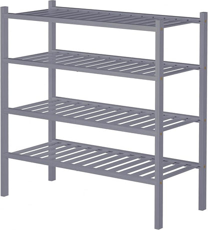 4 Tier Bamboo Shoe Rack for Closet Free Standing Wood Shoe Shelf for Entryway - Image 6