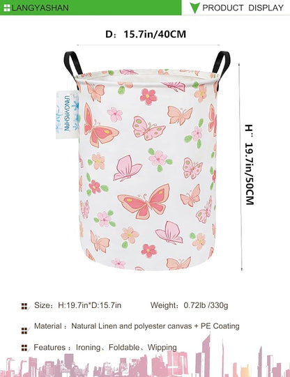 LANGYASHAN Laundry Basket Canvas Fabric Collapsible Organizer Basket - Image 2