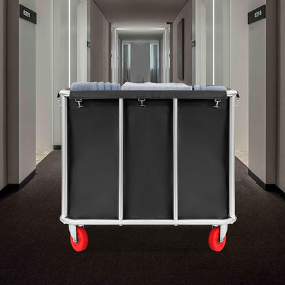 Commercial Laundry Cart with Wheels, Laundry Hamper Cart, Heavy Duty Rolling - Image 5