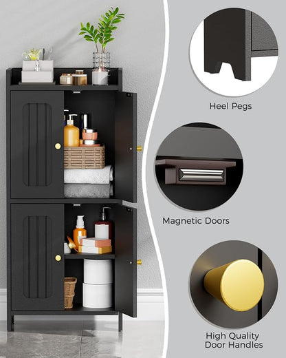 BEWISHOME Small Floor Cabinet, Toilet Paper Storage, Bathroom Storage Cabinet | - Image 7