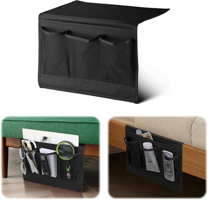 Bedside Storage Organizer with 4 Pockets, Bedside Caddy, Remote Control Holder by Unknown