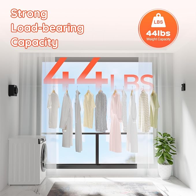 Retractable Clothesline Indoor, Non-Sagging Outdoors Clothesline Retracting - Image 3