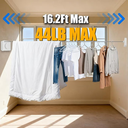 Retractable Clothesline Indoor & Outdoor, 16.2 Feet Stainless Steel Washing Line - Image 6