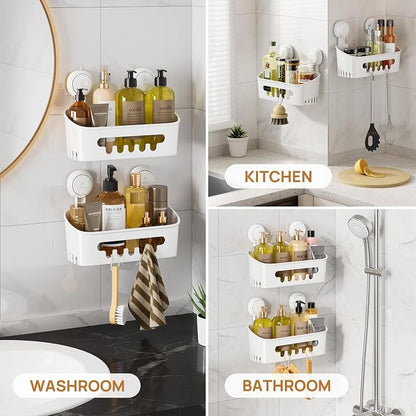 LEVERLOC Shower Caddy Suction Cup 2 Pack, Shower Organizer Removable Bathroom - Image 7
