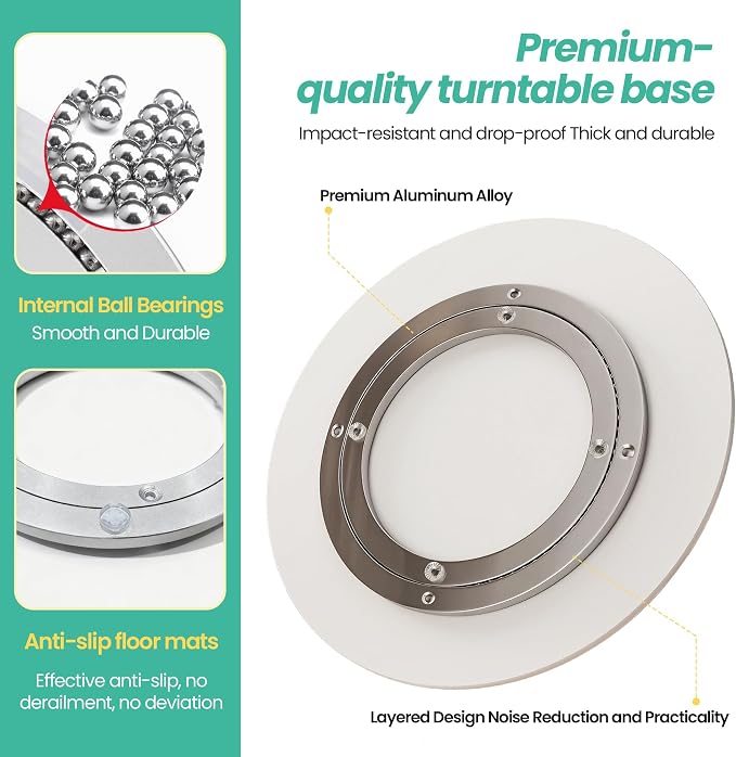 23.6" Lazy Susan Turntable – 360° Sinteredstone Silent Anti-Slip Turntable - Image 6