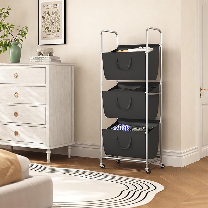 ELYKEN 120L Vertical Rolling Laundry Hamper - Image 2