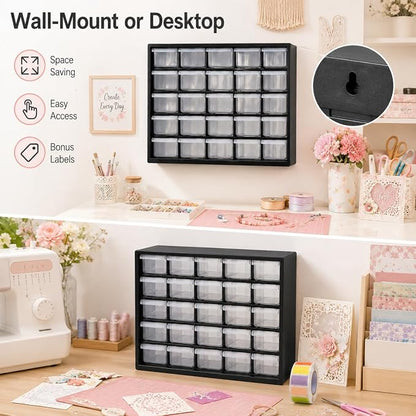 25-Drawer Plastic Drawer Storage Cabinet - Image 5