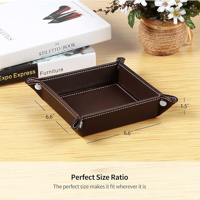 YAPISHI Key Dish Bowl for Men, Entryway Catchall Holder Bedside Table Valet - Image 3