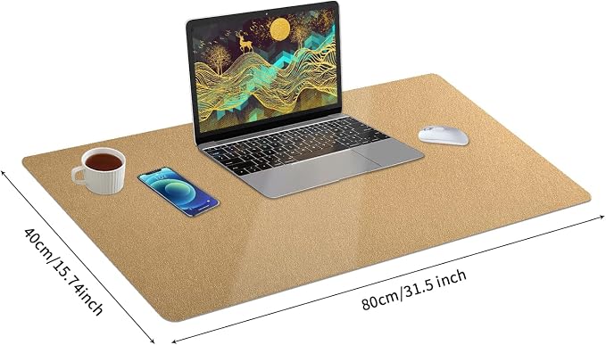 Bloss Gold Desk Mat, PU Large Mouse Pad - Image 6