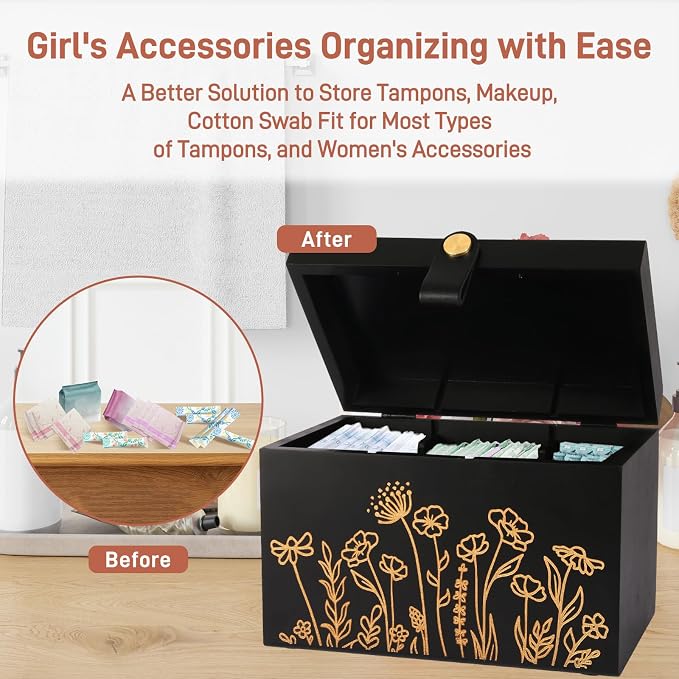 100% Solid Wood Tampon Holder Box - Image 6