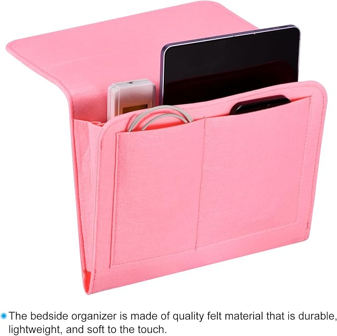 PATIKIL 11in Bedside Caddy, Bed Caddy Bedside Organizer Hanging Soft Felt 5 - Image 4