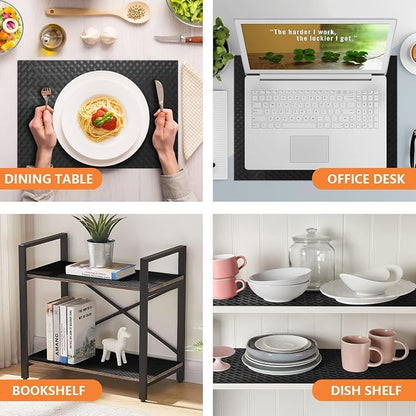 Black Shelf Liners for Kitchen Cabinets Refrigerator Liners Waterproof & - Image 2
