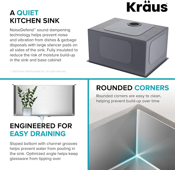 Kraus KHU101-24L Standart PRO 24-inch Undermount 16 Gauge Single Bowl Laundry - Image 11