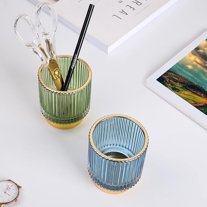CANITORON Makeup Brush Holder, 2 Pack Glass Makeup Brush Holder Organizer Store - Image 2