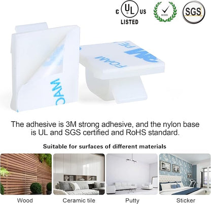 XHF 3/4” Adhesive Cable Wire Clips White 60pcs, Cable Staples Outdoor Cable - Image 3