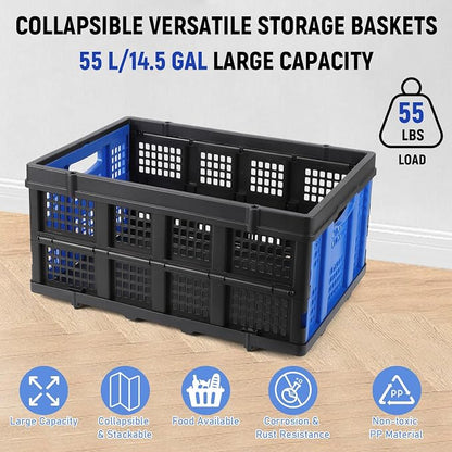 55L Collapsible Crates for Storage, Stackable & Collapsible Milk Crates - Image 3