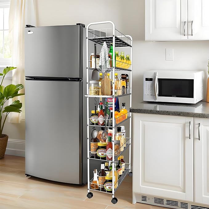 10in 6 Tier Slim Storage Cart - Image 2