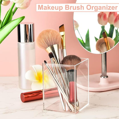 4-Piece Clear Acrylic Pen Holder & Pencil Cup - Image 5