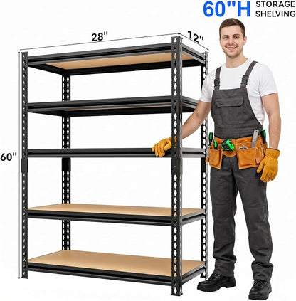 3000LBS Storage Rack, 5-Tier Heavy-Duty Storage Shelving, Adjustable Metal - Image 3