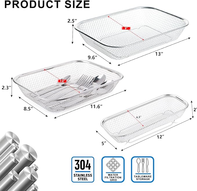 Utensil Drying Rack, 2 Pack Utensils Holder Dishwasher Silverware Basket | - Image 2