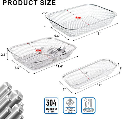 Utensil Drying Rack, 2 Pack Utensils Holder Dishwasher Silverware Basket | - Image 2