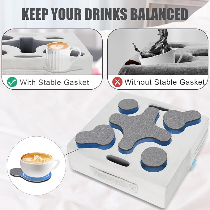 Couch Cup Holder-Sofa Cup Holder Pillow Tray Caddy Cupholder Hearted - Image 4