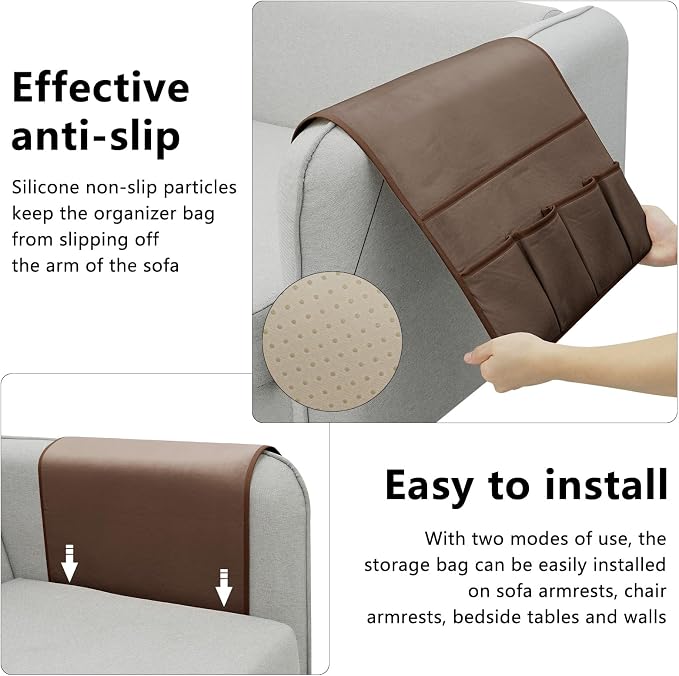 TV Remote Control Holder Couch Caddy, Non-slip Bedside Caddy Organizer - Image 6