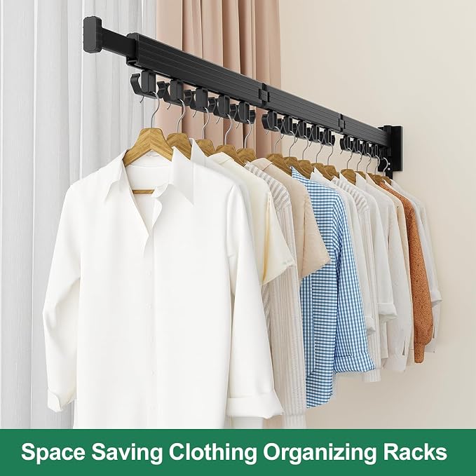 Wall Mount Clothes Drying Rack, Wall Mounted Drying Rack, Upgraded 3-Fold & - Image 6