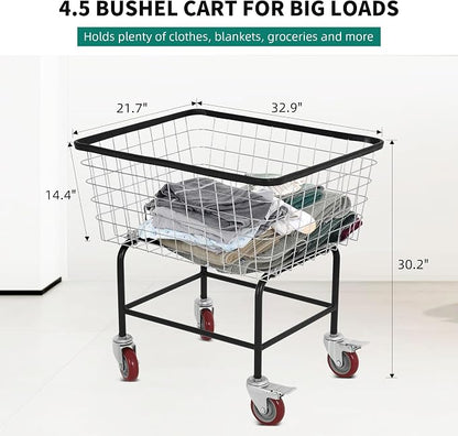 4.5-Bushel Rolling Laundry Cart - Image 3