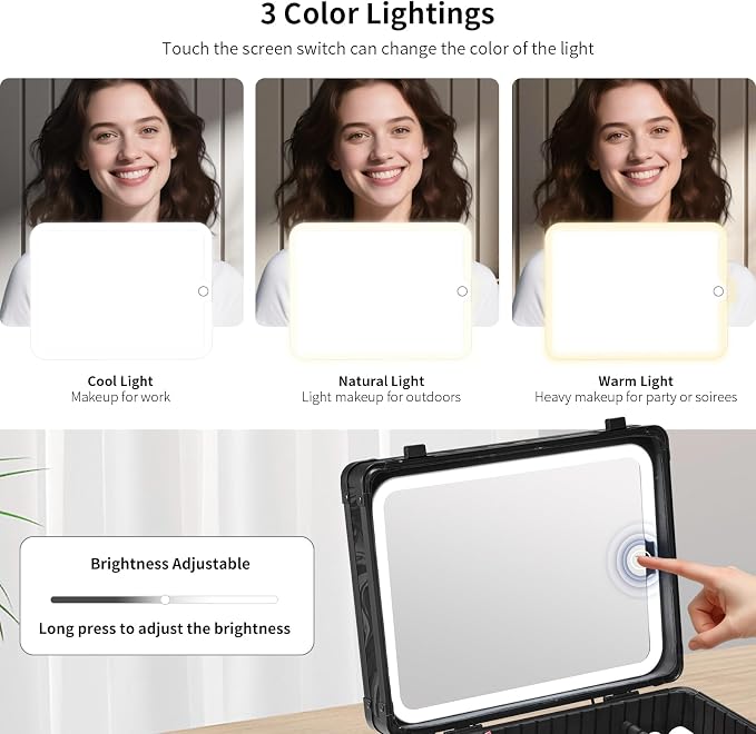 Makeup Case with LED Mirror - Image 3