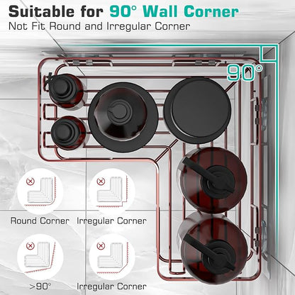 YASONIC Corner Shower Caddy, Rustproof Stainless Steel, No Drilling Wall - Image 7