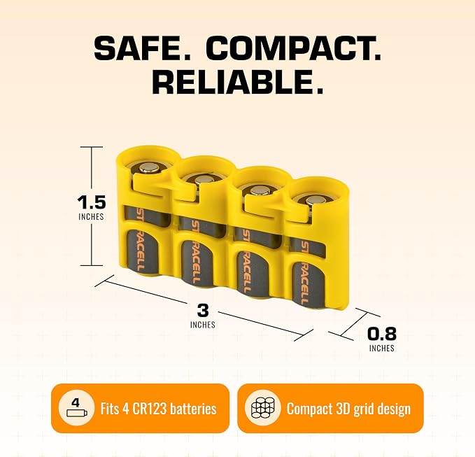 Storacell Slimline CR123 Battery Storage Caddy, Holds 4 Batteries - Image 6