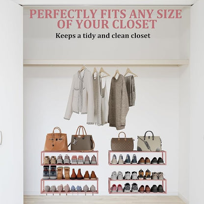Expandable Wall Mounted Shoe Rack, Heavy Duty Metal Shoe Holder - Image 5