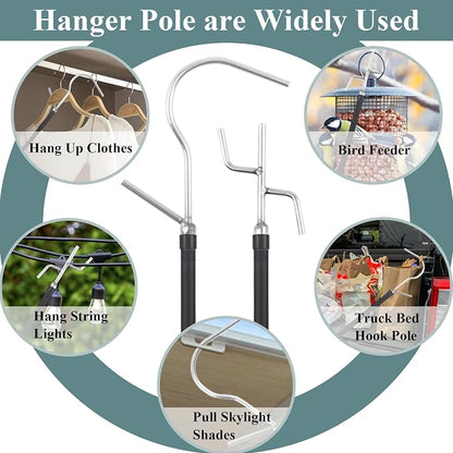 Clothes Hook Pole Heavy Duty, 32 to 80In Retail Clothing Hook Pole | Extra Long - Image 6