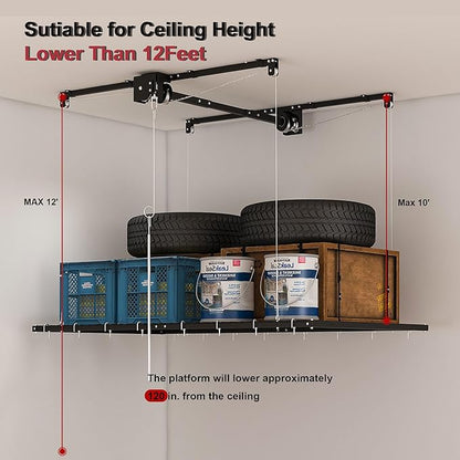 4x8FT Overhead Garage Storage Rack - Image 7