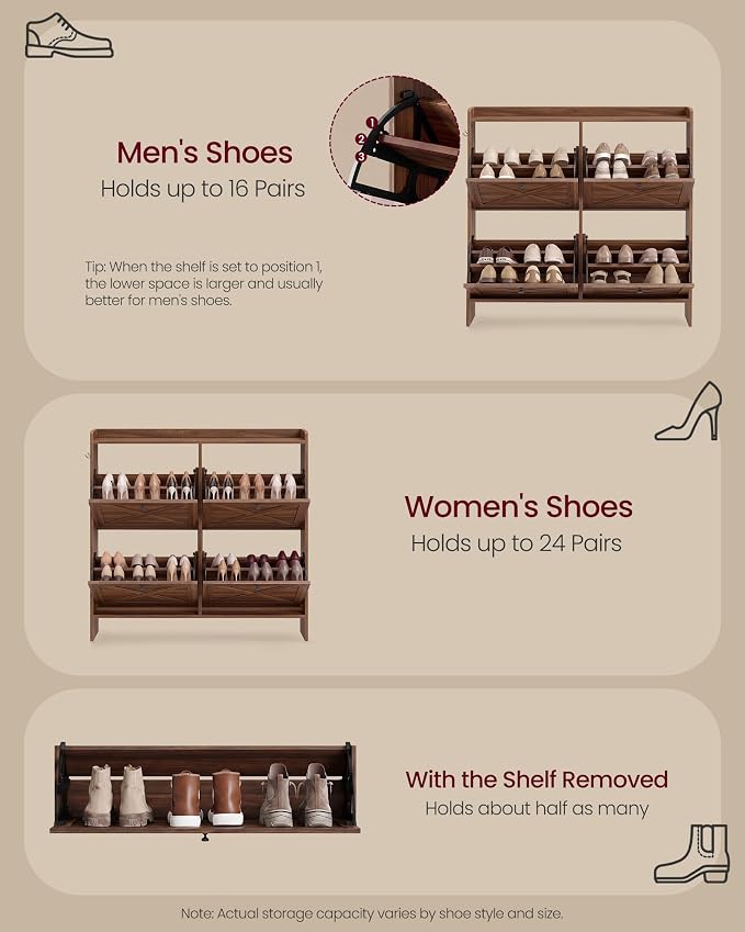 VASAGLE Shoe Storage Cabinet Organizer - Image 5