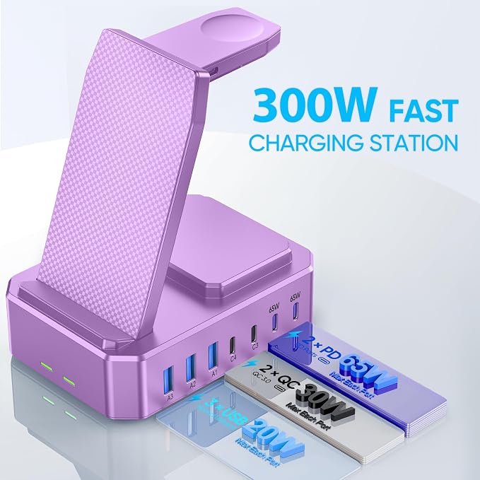 300W Charging Station for Multiple Devices Apple, Zutspzss 10 in 1 Wireless - Image 4