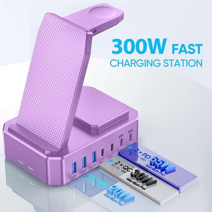 300W Charging Station for Multiple Devices Apple, Zutspzss 10 in 1 Wireless - Image 4