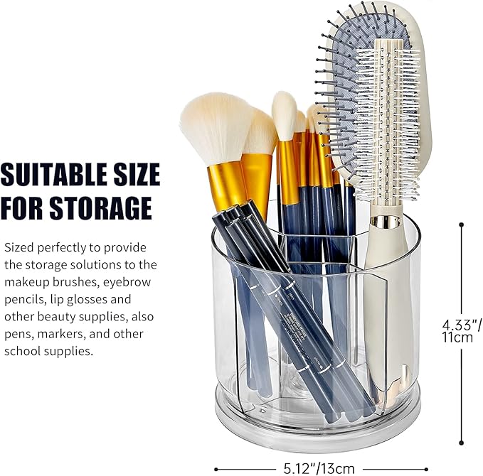 Makeup Brush Holder Organizer, Rotating Makeup Organizer - Image 3