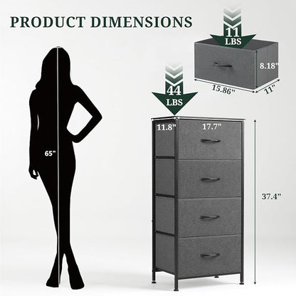 4 Drawers Dresser for Bedroom Fabric Storage Tower - Image 3