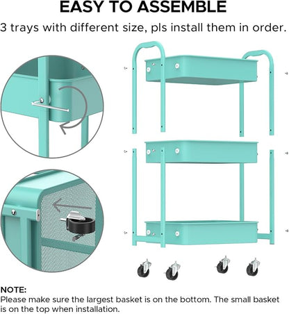 MAX Houser 3-Tier Rolling Utility Cart - Image 7