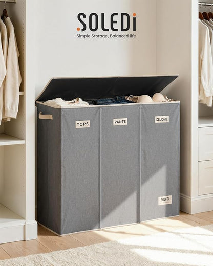 SOLEDI 200L 3-Section Laundry Hamper - Image 7