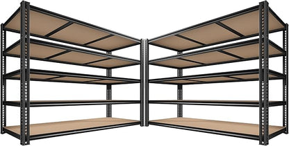 ROOMFAVE 3500LBS Garage Shelving 60" W Metal Shelving 72" H Storage Shelves by RoomFave-organizeyourjoy