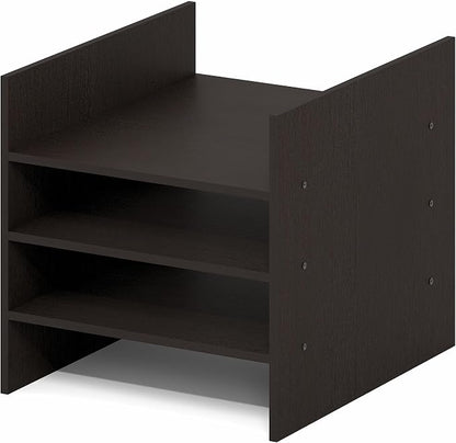 Furinno Cubicle 3-Shelf Cube Insert, 3-Tier Cube Organizer, Dark Oak | 12.9W x - Image 11