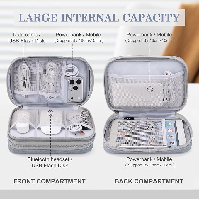 FYY Electronic Organizer, Large Travel Cable Organizer Bag Pouch Electronic - Image 3