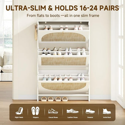 Nicetree Shoe Cabinet Storage for Entryway Slim 9.5" Freestanding Floor Base - Image 5