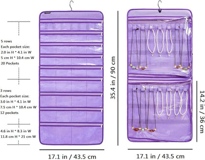 Dual-sided Hanging Jewelry Organizer Necklace Holder Jewelries Storage - Image 7