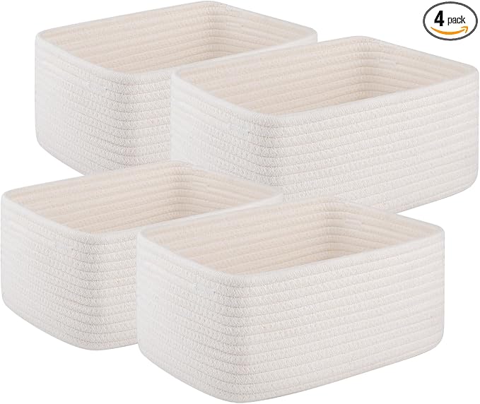 OIAHOMY 4 Pack Storage Baskets for Organizing, Small Bins for Shelves, Cute by MasterofSpaceOptimization