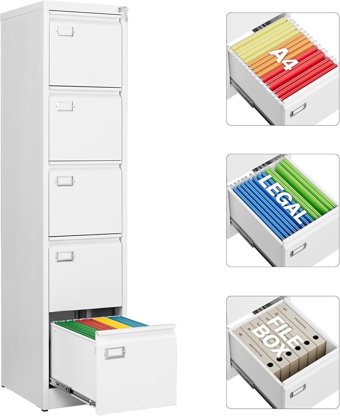 SISESOL 5 Drawer File Cabinet by SISESOL
